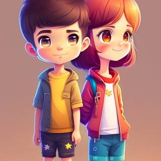 Girl and boy friendship wallpaper