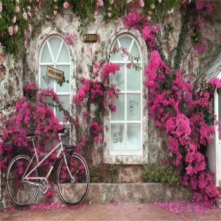 Flower house wallpaper