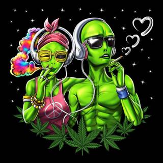 Weed alien wallpaper