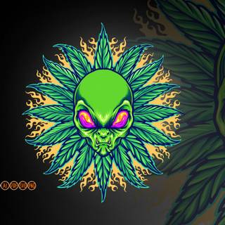 Weed alien wallpaper