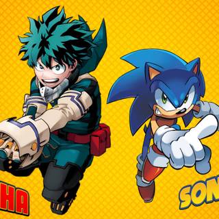 Sonic and Deku wallpaper