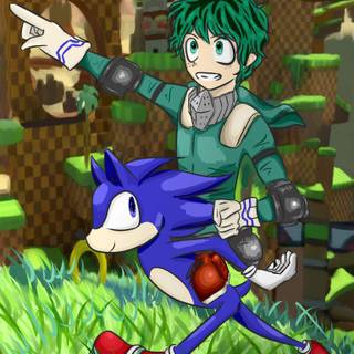 Sonic and Deku wallpaper