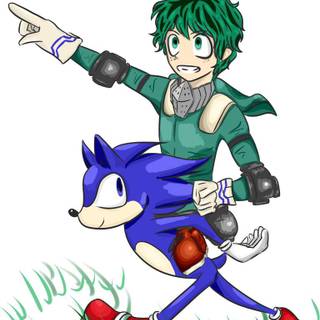Sonic and Deku wallpaper