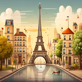 Paris cartoon wallpaper
