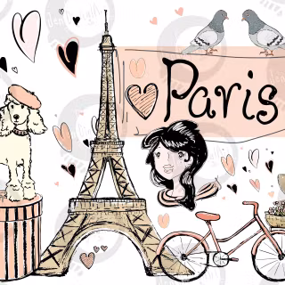Paris cartoon wallpaper
