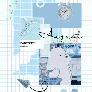 Cute blue summer collage wallpaper