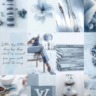 Cute blue summer collage wallpaper