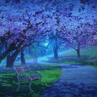 Anime nature spring wallpaper