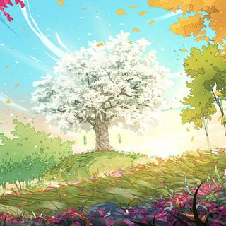 Spring Japan forest wallpaper