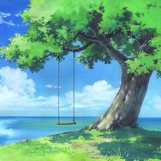Anime nature spring wallpaper