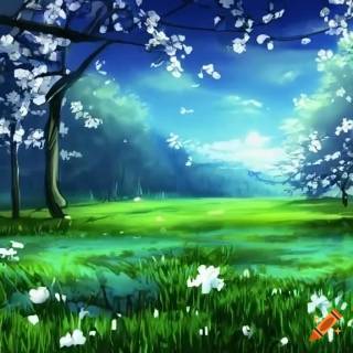 Anime nature spring wallpaper