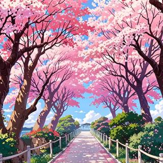 Anime nature spring wallpaper