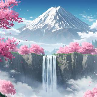 Anime nature spring wallpaper