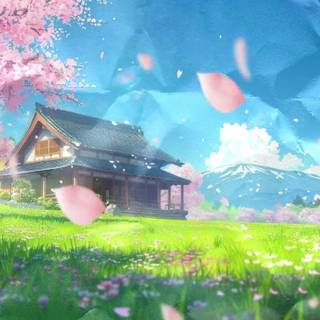 Anime nature spring wallpaper