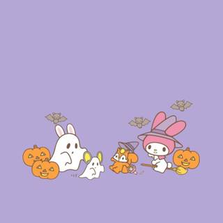 Halloween Sanrio desktop wallpaper
