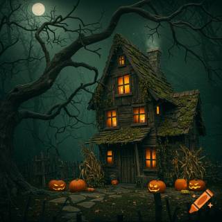 Halloween small town wallpaper