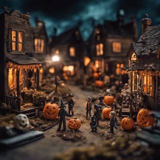 Halloween small town wallpaper