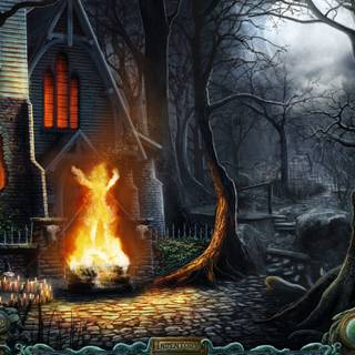 Halloween small town wallpaper