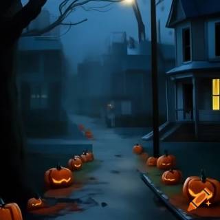 Halloween small town wallpaper
