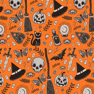 Vintage Halloween phone wallpaper