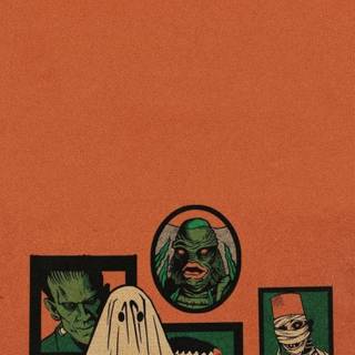 Vintage Halloween phone wallpaper