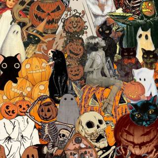 Vintage Halloween phone wallpaper