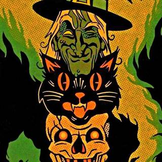 Vintage Halloween phone wallpaper