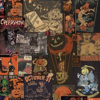 Vintage Halloween phone wallpaper