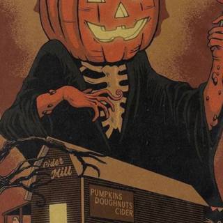 Vintage Halloween phone wallpaper
