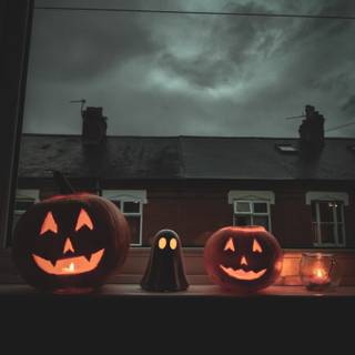 Halloween small town wallpaper