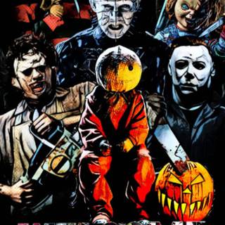 Vintage Halloween phone wallpaper