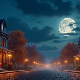 Halloween small town wallpaper