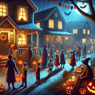Halloween small town wallpaper