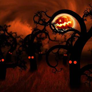 Halloween small town wallpaper
