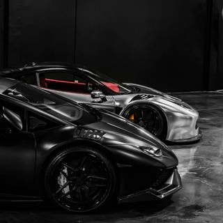 Black and white cars 4k wallpaper