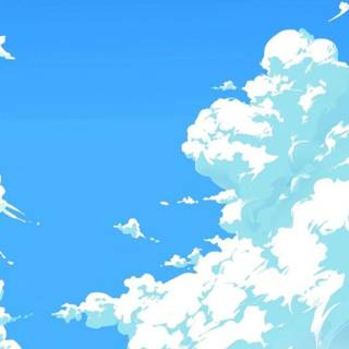 Anime clouds phone wallpaper