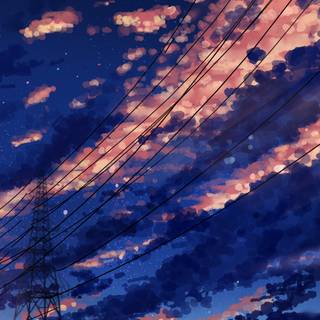 Anime clouds phone wallpaper