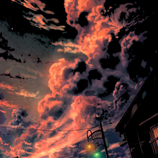 Anime clouds phone wallpaper