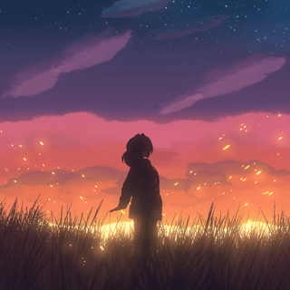 Anime clouds phone wallpaper