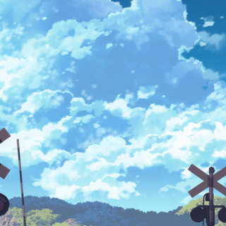 Anime clouds phone wallpaper