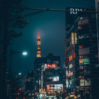 Tokyo night phone wallpaper