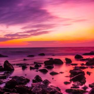 Pink sunset desktop wallpaper