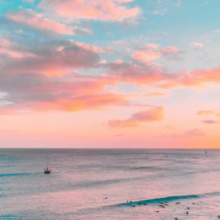 Pink sunset desktop wallpaper