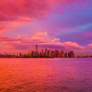 Pink sunset desktop wallpaper