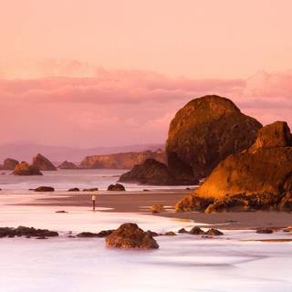 Pink sunset desktop wallpaper