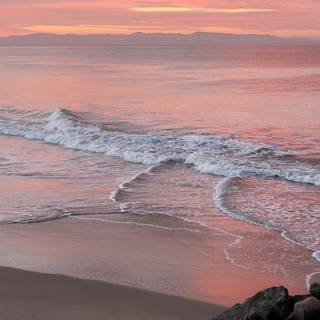 Pink beach sunset wallpaper