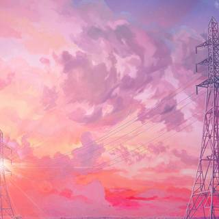 Pink sunset desktop wallpaper