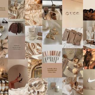 Beige collage desktop wallpaper