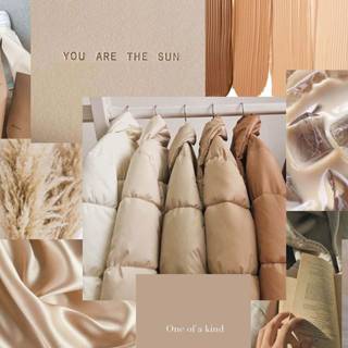 Beige collage desktop wallpaper