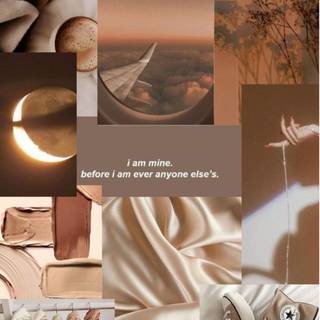 Beige phone collage wallpaper
